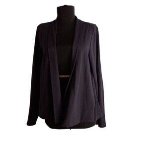 Eileen Fisher Size S Open Front Navy Blue Cardigan Jacket Cotton Lycra Blend